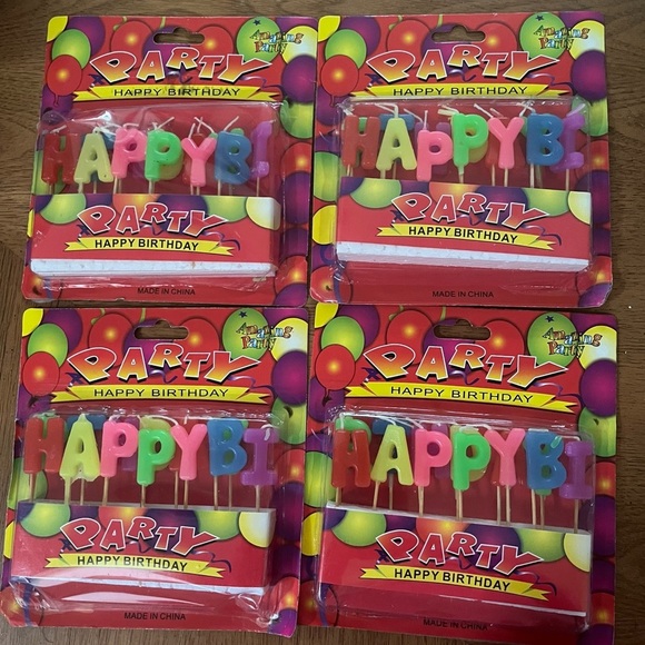 4 nwt bundle lot happy birthday candles 4 sets 3”H multicolored party - Picture 1 of 3